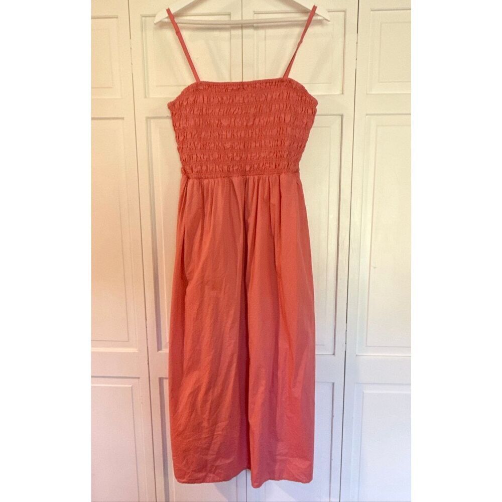 Old Navy coral smocked bust midi dress size XL - Picture 3 of 11